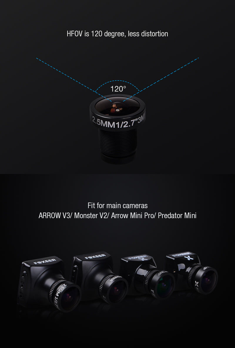 Foxeer 2.5mm M12 Lens for Full Size / Mini Camera