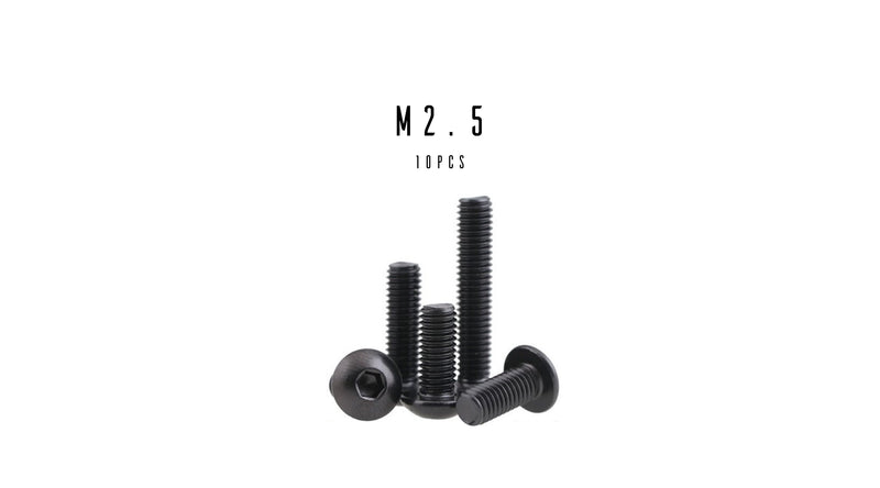 M2.5 Hex Button Head Socket Cap Screw (10.9 Steel Black Oxide)