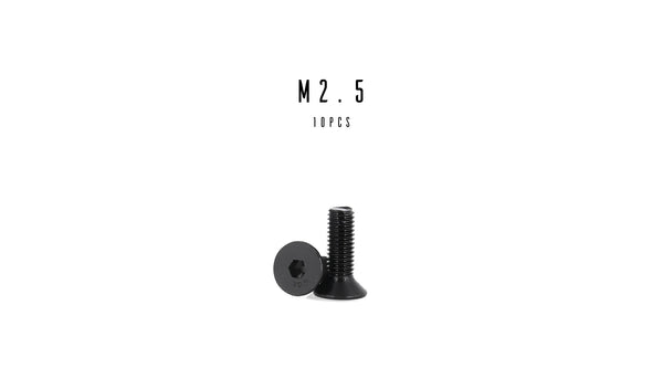 M2.5 Hex Flat Head Socket Cap Screw (10.9 Steel Black Oxide)