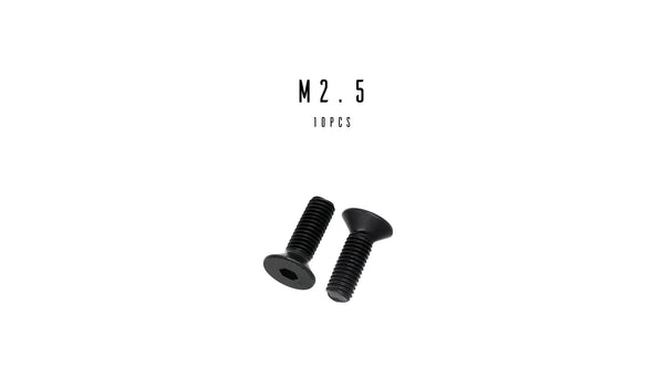 M2.5 Hex Flat Head Socket Cap Screw (10.9 Steel Black Oxide)