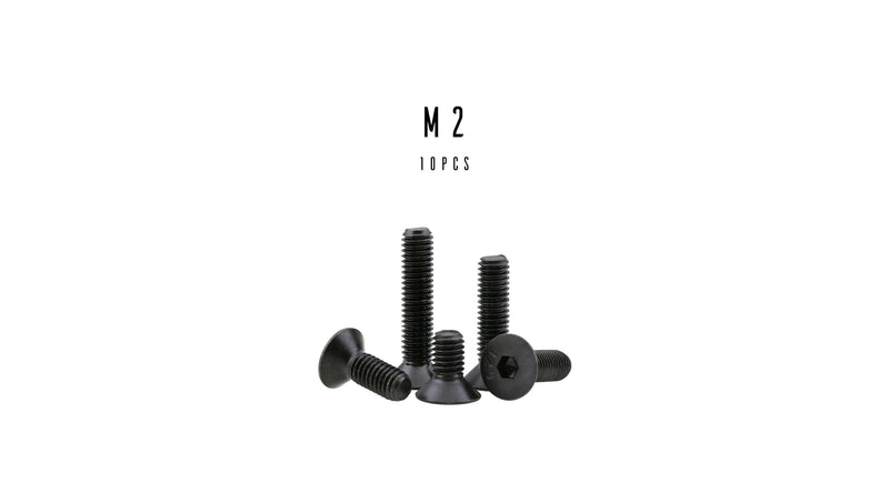 M2 Hex Flat Head Socket Cap Screw (12.9 Steel Black Oxide)