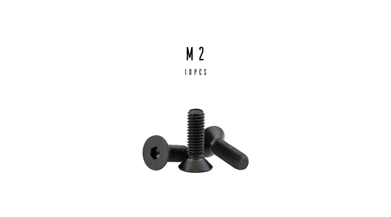 M2 Hex Flat Head Socket Cap Screw (12.9 Steel Black Oxide)