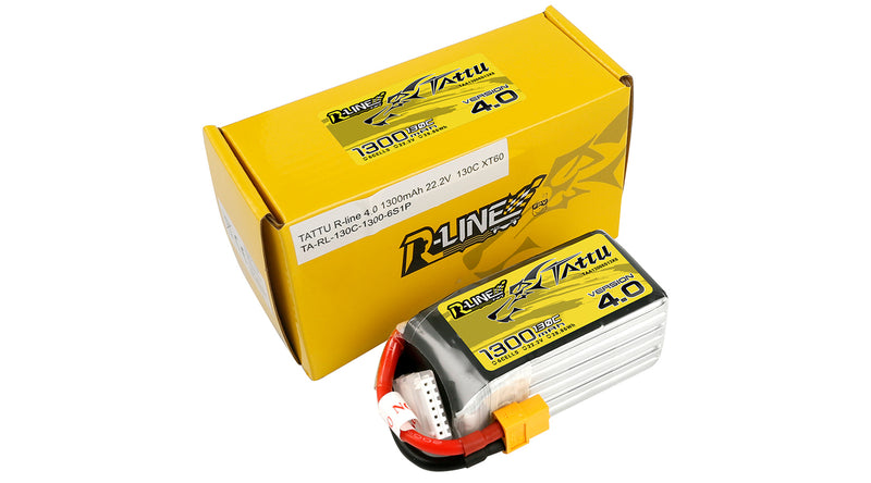 Tattu R-Line 4.0 130C 6S 1300mAh Lipo Battery